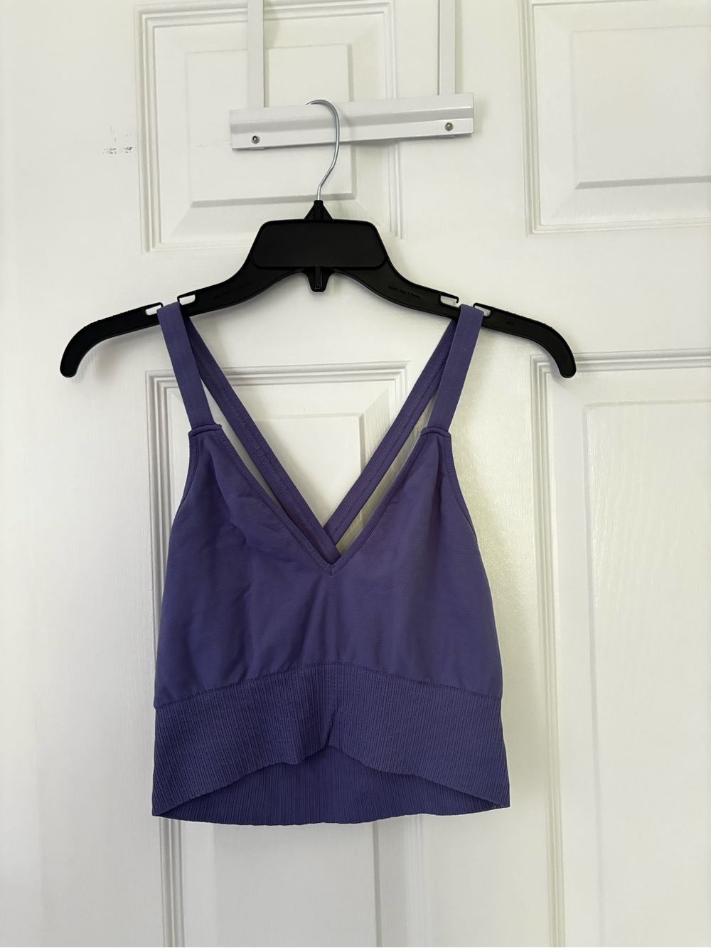 Purple V-Neck Cropped Tank Top Free People